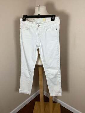 Pilcro and the Letterpress Stet Slim Straight White Jeans Size 25